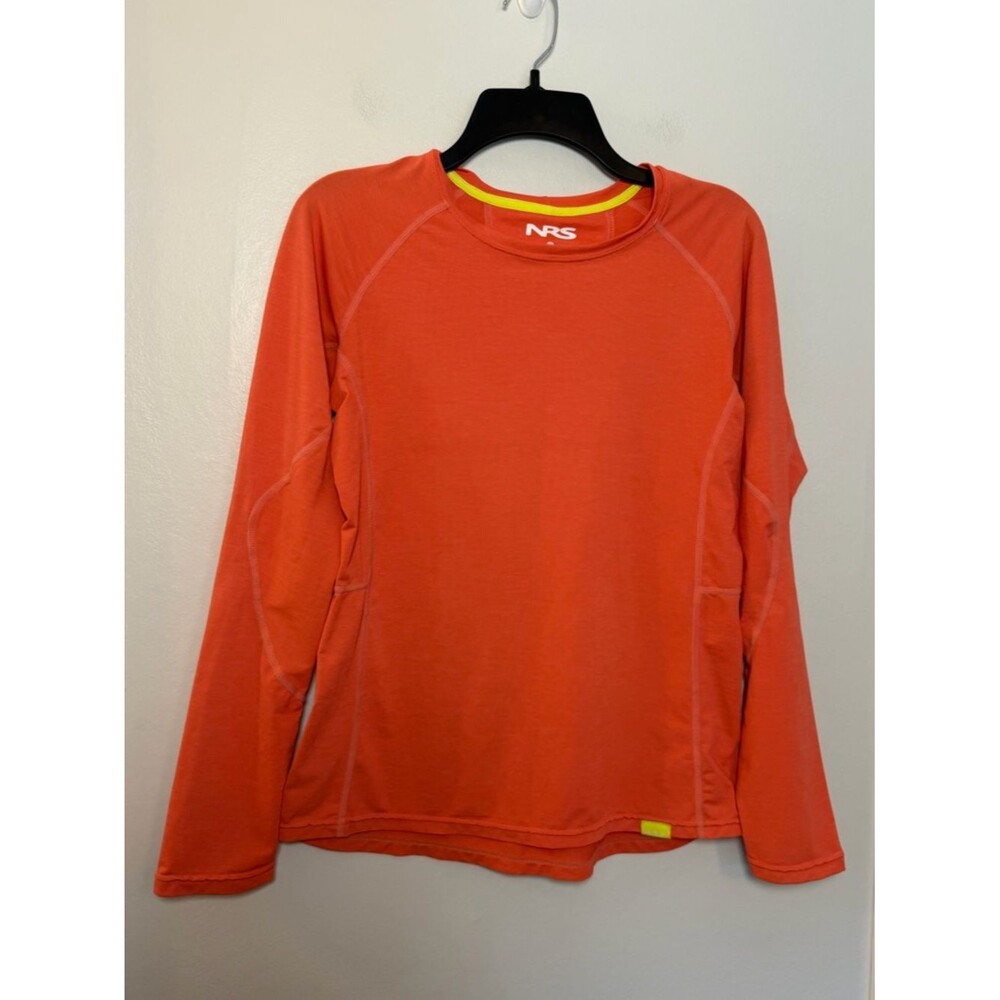NRS Women’s Orange Long Sleeve Rash Guard UPF Sun Shirt Size Small